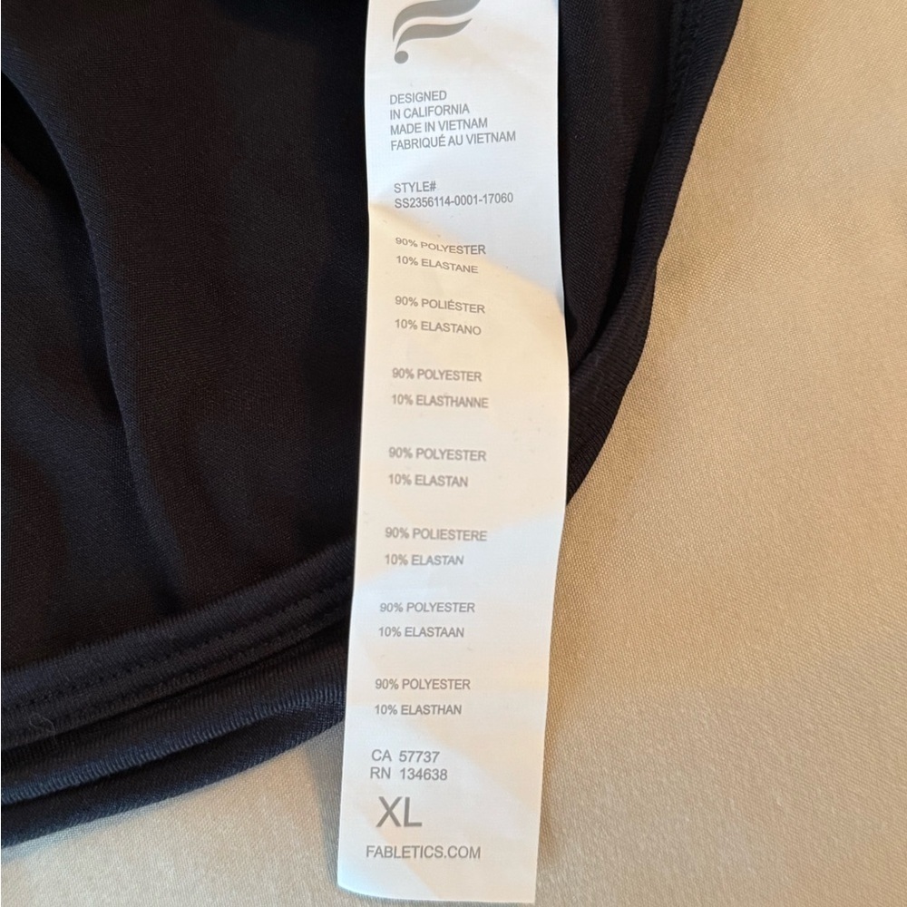 Fabletics Dry-Flex Open Back Twist Short Sleeve Tee Black Women Size XL Gym Yoga - Picture 8 of 10